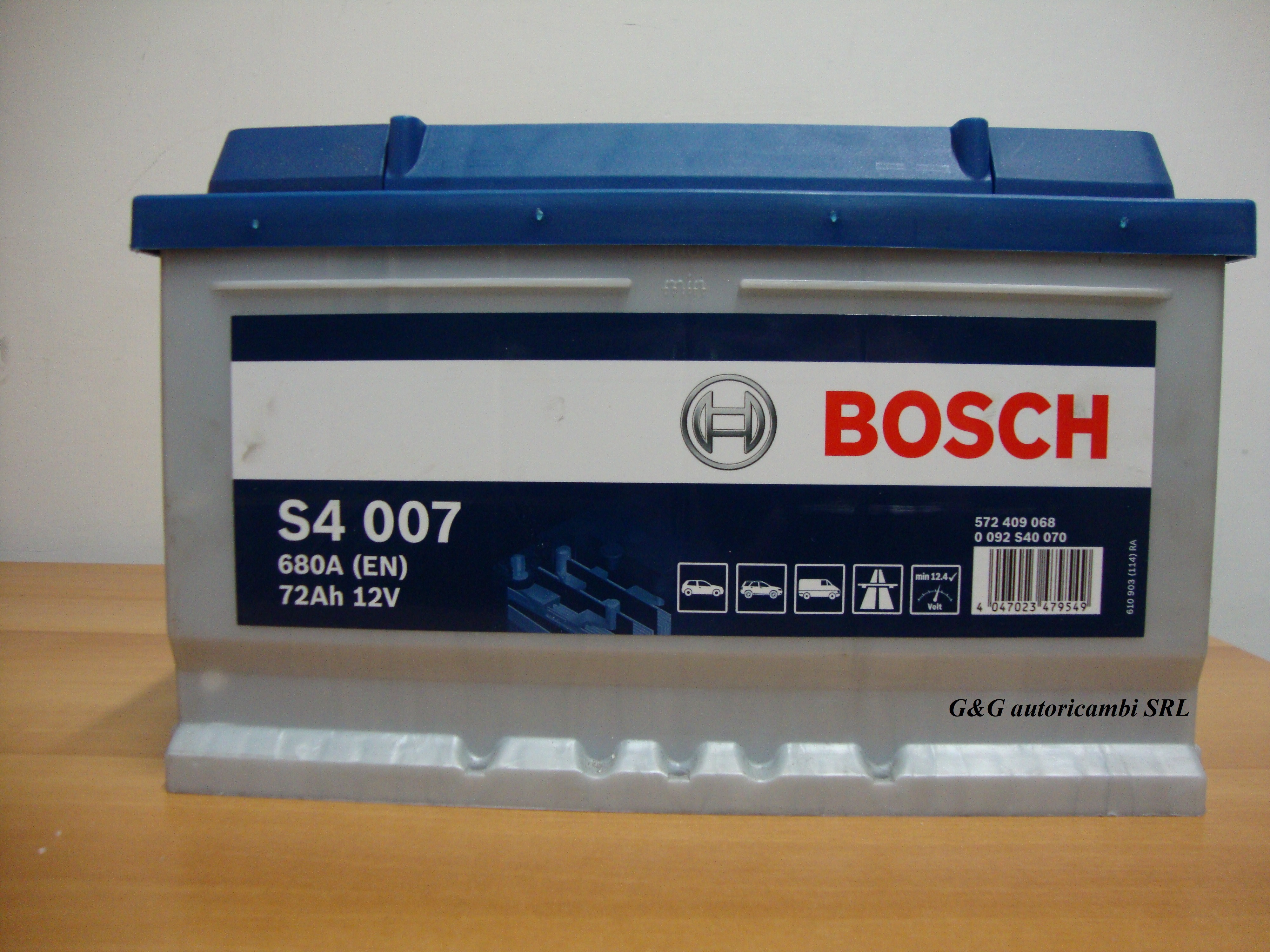 BOSCH 0092S40070 BATTERY(S4)-12V/72AH/680A-E36